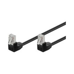 Cable RJ45 Cat 5e F/UTP acodado, negro