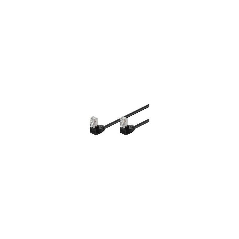 Angled RJ45 Cat 5e F/UTP cable, black