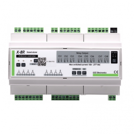 X8R - Extensión 8 relés 10A independiente o IPX800 | GCE Electronics