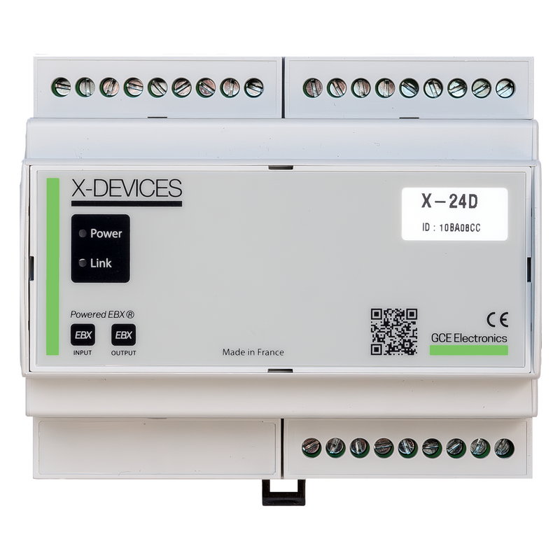 X-24D V2 – Extension rail din 24 entrées TOR  | GCE Electronics