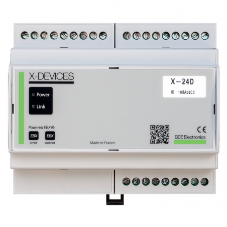 X-24D V2 - DIN rail extension 24 digital inputs | GCE Electronics