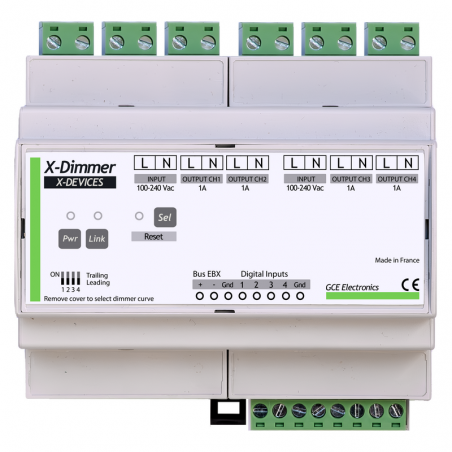 X-DIMMER – Variateur led rail din 4 canaux | GCE Electronics