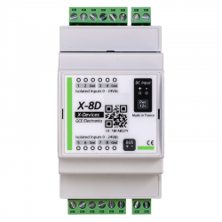 X-8D - Extensión de carril DIN con 8 entradas digitales aisladas | GCE Electronics