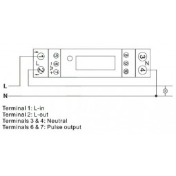 Energy meter with DIN rail 45 amps output pulse.