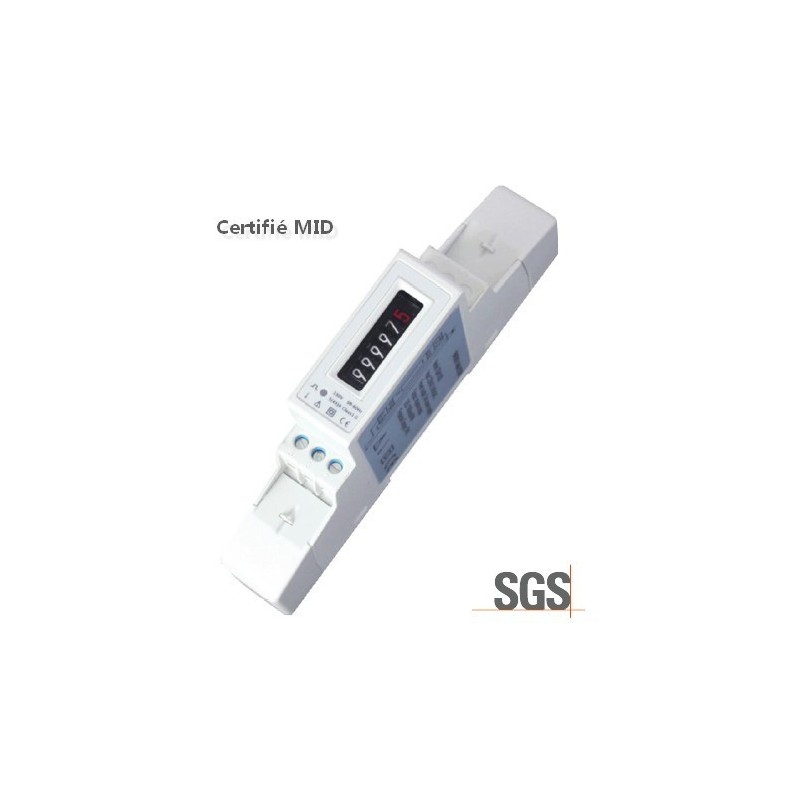 Energy meter with DIN rail 45 amps output pulse.
